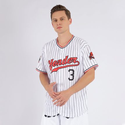 Custom Team Name Number Jersey - Personalized Black White Red Pinstripe Authentic Baseball Jersey Personalized White Black
