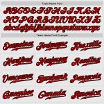 Custom Name Number Baseball Jersey - Personalized Red Black White Pinstripe Authentic Raglan Sleeves Personalized White Black