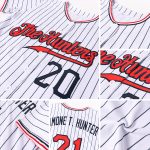 Custom Pinstripe Softball Jersey - Personalized Red-Black Team Name & Number - Authentic White Black Design Personalized