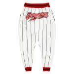 Custom Team Sports Pants with Pinstripe Design, Personalized Name & Number in White and Black Personalized White Black Pinstripe