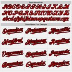Personalized Unisex Softball Jersey - White Black Pinstripe Two-Button Red Design Personalized White Black Pinstripe Red