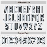 Custom Name and Number Unisex Softball Jersey - Personalized Silver Black Two-Button Pinstripe in White and Black Personalized