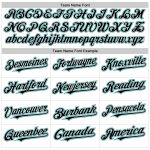 Custom Personalized Teal Black White Pinstripe Baseball Jersey Sleeveless with Team Name and Number Personalized White Black