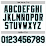 Custom Personalized Teal Black White Pinstripe Baseball Jersey Sleeveless with Team Name and Number Personalized White Black