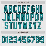 Custom Name and Number Teal and Black Baseball Jersey with White and Black Pinstripes, Authentic Raglan Sleeves Personalized