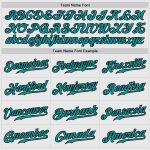 Custom Name and Number Teal and Black Baseball Jersey with White and Black Pinstripes, Authentic Raglan Sleeves Personalized