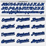 Custom Name & Number Unisex Softball Jersey - Personalized Thunder Blue Black Pinstripe Two-Button Style Personalized White