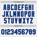 Custom Name & Number Unisex Softball Jersey - Personalized Thunder Blue Black Pinstripe Two-Button Style Personalized White
