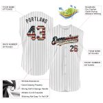 Custom Name and Number Vintage USA Flag Baseball Jersey - Personalized Sleeveless Black White Pinstripe Team Apparel Personalized