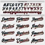 Custom Name and Number Vintage USA Flag Bomber Varsity Jacket White Black Pinstripe Full-Snap Team Design Personalized White