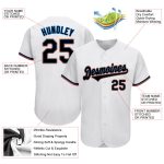 Personalized Authentic Baseball Jersey in White Black Powder Blue Design Personalized White Black-Powder Blue Authentic Baseball