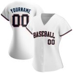 Custom Authentic Baseball Jersey with Personalized Name and Number in White, Black, and Powder Blue Personalized White Black-Powder