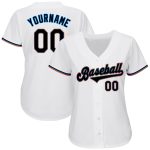 Personalized Authentic Baseball Jersey in White Black Powder Blue Design Personalized White Black-Powder Blue Authentic Baseball