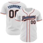 Customizable Baseball Jersey - Personalized Authentic Team Jersey in White, Black, Powder Blue & Orange with Name and Number