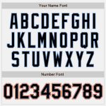Customizable Baseball Jersey - Personalized Authentic Team Jersey in White, Black, Powder Blue & Orange with Name and Number