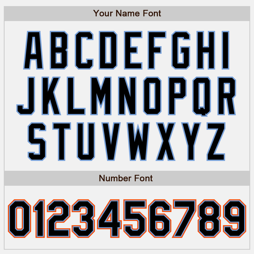 Personalized White Black Powder Blue-Orange Authentic Baseball Jersey Team Custom Name and Number Customizable Baseball Jersey - Personalized Authentic Team Jersey in White, Black, Powder Blue & Orange with Name and Number - Image 5