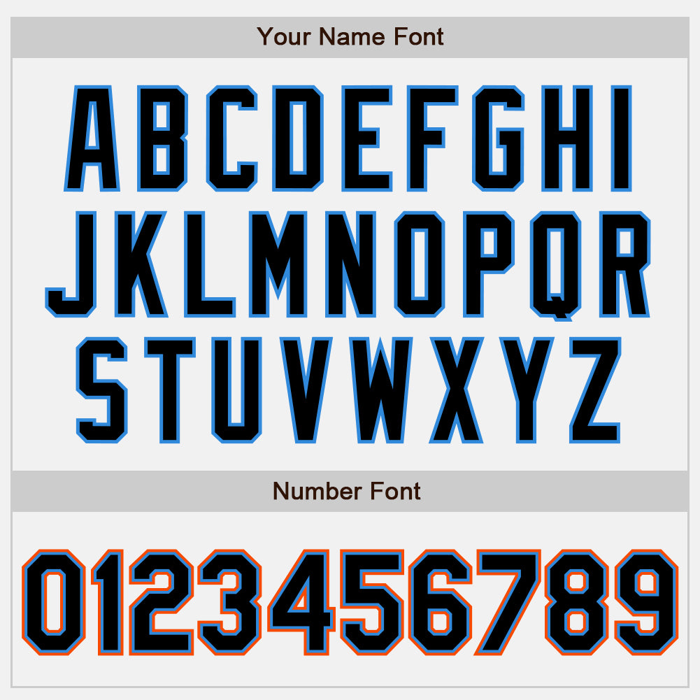 Personalized White Black Powder Blue-Orange Two-Button Unisex Softball Jersey Team Custom Name and Number Custom Name and Number Two-Button Unisex Softball Jersey - Personalized White Black Powder Blue Orange Design Personalized - Image 5
