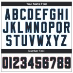 Custom Team Performance T-Shirt with Name & Number - Personalized White, Black, and Blue Powder Design Personalized White
