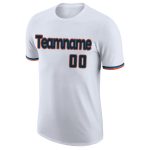 Custom Team Performance T-Shirt with Name & Number - Personalized White, Black, and Blue Powder Design Personalized White