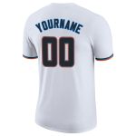Custom Team Performance T-Shirt with Name & Number - Personalized White, Black, and Blue Powder Design Personalized White