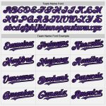 Personalized Purple Black Authentic Baseball Jersey with Custom Name and Number - White Black Purple Pinstripe Design Personalized