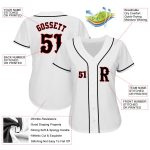 Custom Authentic Baseball Jersey in White and Black-Red Colors Personalized White Black-Red Authentic Baseball Jersey