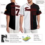 Personalized Authentic Baseball Jersey with Custom Name & Number - White Black-Red Split Fashion Design Personalized White
