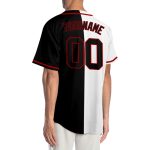 Personalized Authentic Baseball Jersey with Custom Name & Number - White Black-Red Split Fashion Design Personalized White