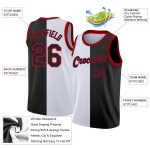 Custom Name Number Authentic Basketball Jersey Split Design Black Red White Fashion Team Personalized White Black-Red Authentic