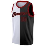 Custom Name Number Authentic Basketball Jersey Split Design Black Red White Fashion Team Personalized White Black-Red Authentic