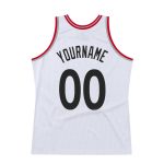 Custom Authentic Basketball Jersey - White Black Red Throwback Design Personalized White Black-Red Authentic Throwback Basketball