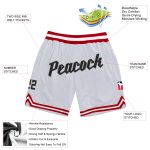 Custom Name and Number Basketball Shorts - Personalized Black Red Authentic Throwback Design Personalized White Black-Red