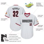 Custom Name Number Throwback Baseball Jersey Shirt - Personalized White Black Red Rib-Knit Team Apparel Personalized White