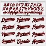 Customizable Varsity Letterman Jacket with Name and Number - Personalized Black and Red Bomber Full-Snap Team Jacket Personalized