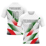 Customizable Palestine Volleyball Jersey with Name and Number - Personalized Geometric Design in White, Black, Red, Green