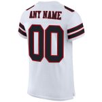 Personalized Black and Red Authentic Football Jersey - White Mesh Design Personalized White Black-Red Mesh Authentic Football
