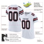 Custom Name Number Personalized Football Jersey Mesh Black Red White Authentic Personalized White Black-Red Mesh Authentic