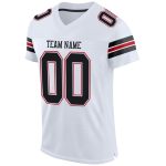 Custom Name Number Personalized Football Jersey Mesh Black Red White Authentic Personalized White Black-Red Mesh Authentic