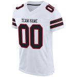 Personalized Black and Red Authentic Football Jersey - White Mesh Design Personalized White Black-Red Mesh Authentic Football
