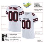 Personalized Black and Red Authentic Football Jersey - White Mesh Design Personalized White Black-Red Mesh Authentic Football