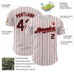 Custom Black-Red Authentic Baseball Jersey with Personalized Name and Number - White and Black Red Pinstripe Design Personalized