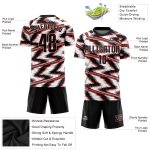 Custom Name Number Soccer Jersey - Personalized White Black Red Sublimation Uniform for Team Personalized White Black-Red