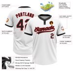 Custom Name and Number Softball Jersey for Team - Personalized Unisex Two-Button in White Black-Red Personalized White Black-Red