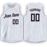 Custom Basketball Jersey - Personalized White and Black Round Neck Design Personalized White Black Round Neck Basketball