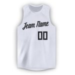 Custom Basketball Jersey - Personalized White and Black Round Neck Design Personalized White Black Round Neck Basketball