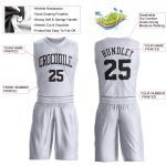 Personalized Basketball Jersey for Men - White and Black Round Neck Suit Personalized White Black Round Neck Suit Basketball