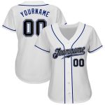 Custom Name and Number Authentic Baseball Jersey - Personalized Black-Royal Design Personalized White Black-Royal Authentic