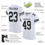 Custom Authentic Football Jersey - Personalized Black Silver White Mesh with Team Name and Number Personalized White Black-Silver