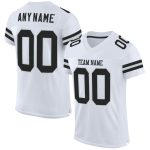 Custom Authentic Football Jersey - Personalized Black Silver White Mesh with Team Name and Number Personalized White Black-Silver