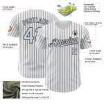 Custom Silver-Black Authentic Baseball Jersey with Personalized Name and Number - White Black Silver Pinstripe Design Personalized